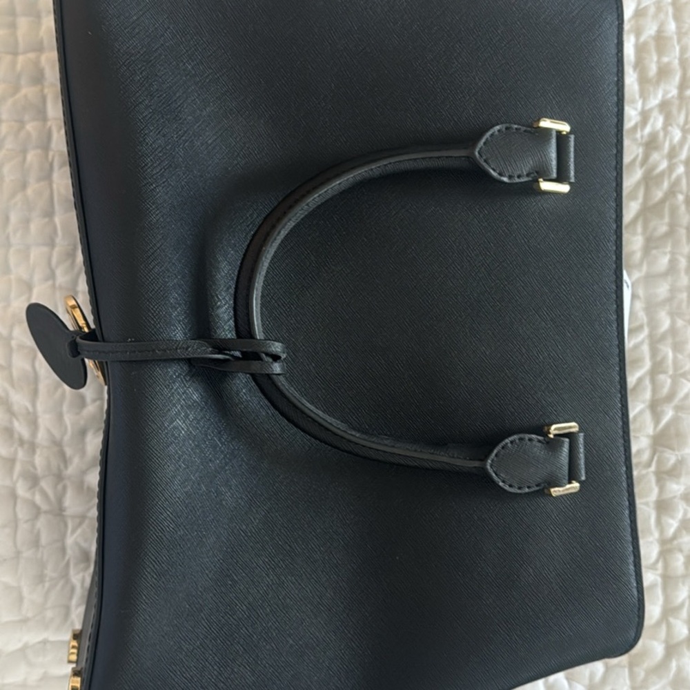 Michael Kors Black Satchel with Gold Accents - Picture 3 of 6